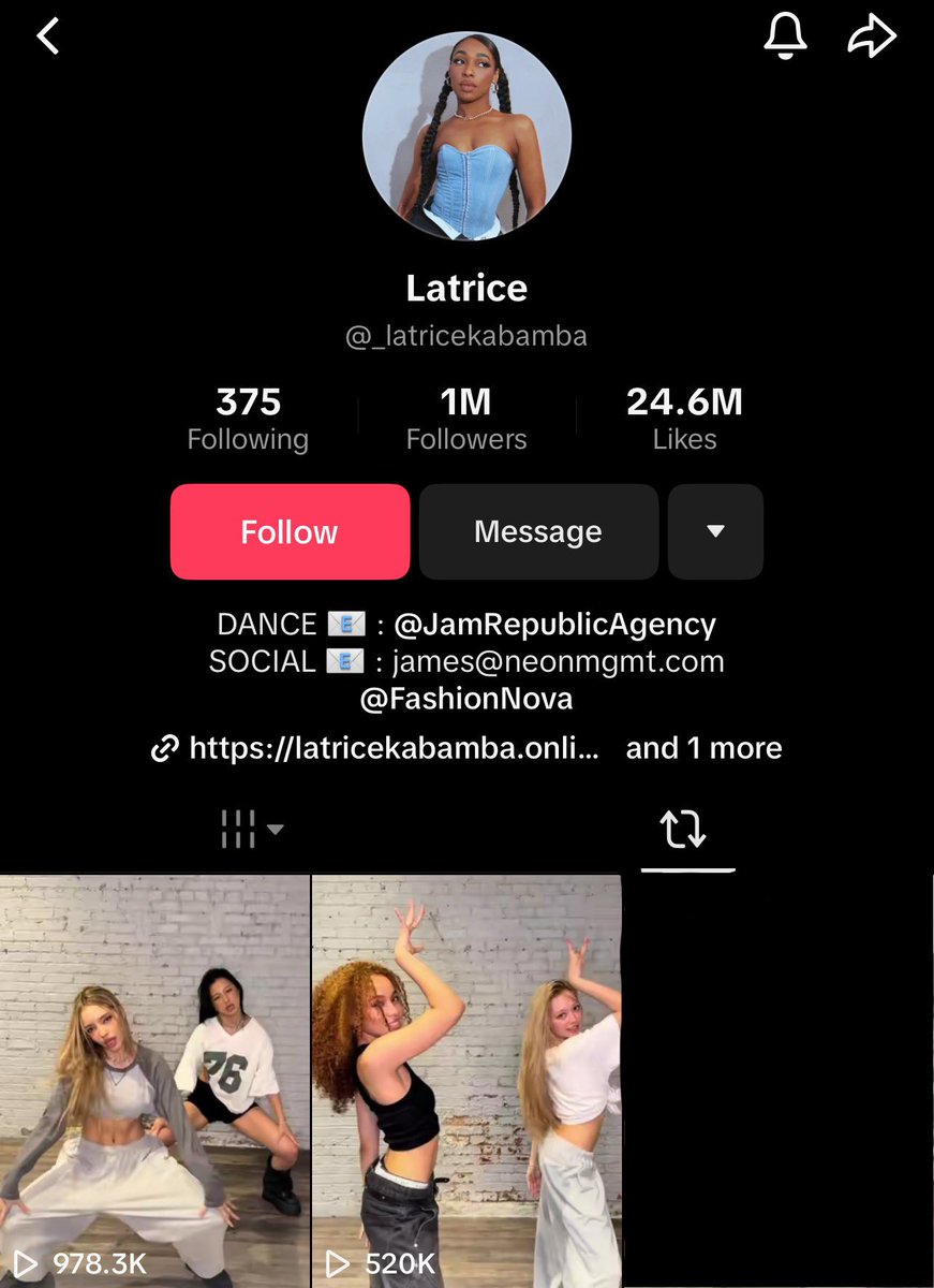 Jam Republic choreographer and dancer Latrice Kabamba has seemingly reposted 2 #GIRLSET tiktoks of them doing the COMMAS choreo. 👀