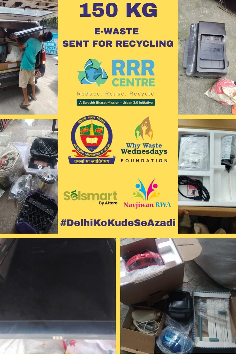 Swachh Survekshan MCD (@sbm_mcd) on Twitter photo MCD <a href="/DCSOUTHZONE/">Deputy Commissioner,South Zone</a>, Sh. Dilkhush Meena with Why Waste Wednesdays Foundation, Selsmart by Attero & Navjiwan RWA collected & sent for Recycling 150 KG E-Waste at Navjeevan Vihar RRR Centre
#DelhiKoKoodeSeAzadi
<a href="/SwachhBharatGov/">Swachh Bharat Urban</a>
<a href="/CMODelhi/">CMO Delhi</a>
<a href="/LtGovDelhi/">LG Delhi</a>
<a href="/RajaiqbalSingh3/">Raja Iqbal Singh</a>
<a href="/AshwaniKumar_92/">Ashwani Kumar</a> MCD <a href="/DCSOUTHZONE/">Deputy Commissioner,South Zone</a>, Sh. Dilkhush Meena with Why Waste Wednesdays Foundation, Selsmart by Attero & Navjiwan RWA collected & sent for Recycling 150 KG E-Waste at Navjeevan Vihar RRR Centre
#DelhiKoKoodeSeAzadi
<a href="/SwachhBharatGov/">Swachh Bharat Urban</a>
<a href="/CMODelhi/">CMO Delhi</a>
<a href="/LtGovDelhi/">LG Delhi</a>
<a href="/RajaiqbalSingh3/">Raja Iqbal Singh</a>
<a href="/AshwaniKumar_92/">Ashwani Kumar</a>