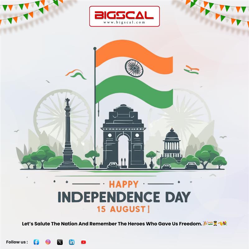 BigscalTech's tweet image. 🇮🇳🎉 Happy Independence Day!🇮🇳
Let’s honor our heroes and cherish the freedom they gifted us. 💪🌟
#HappyIndependenceDay #ProudToBeIndian #Freedom #JaiHind #BigscalTechnologies