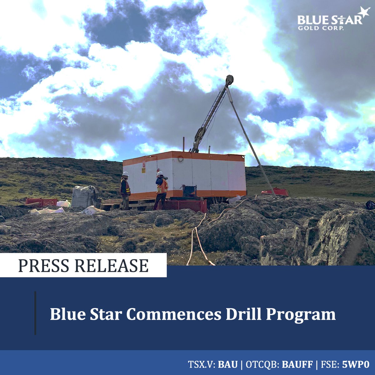 BlueStarGold1's tweet photo. Blue Star Gold has kicked off its 2025 drilling campaign in Nunavut’s High Lake Belt, targeting high-priority zones identified through detailed fieldwork and geophysical reviews. https://t.co/Srpzu3H0bF https://t.co/IJygV9uORv