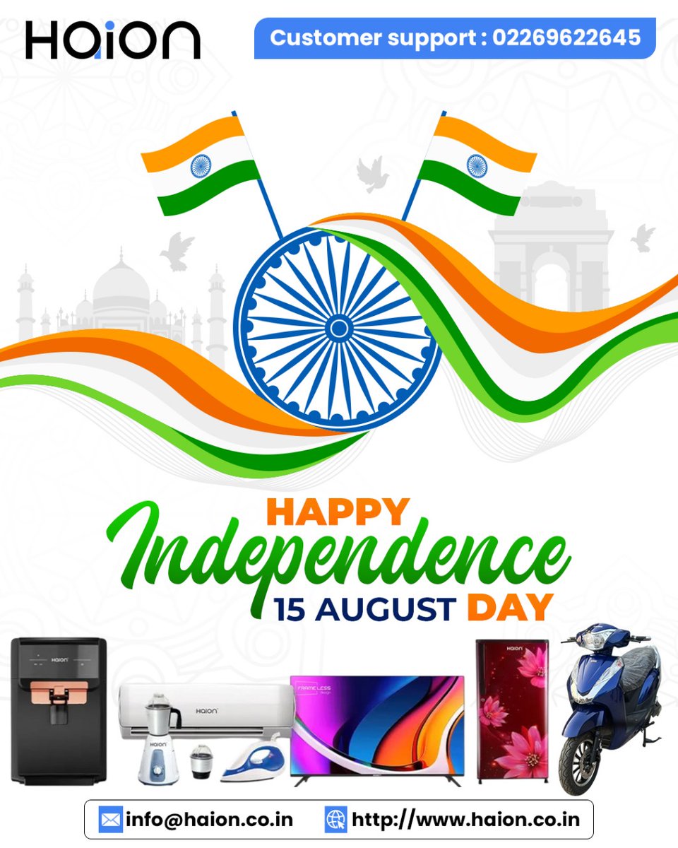 Haionofficial's tweet photo. Haion wishes you a Happy 79th Independence Day! 🇮🇳

Let’s celebrate the freedom that unites us and the spirit that drives our nation forward.

#independenceday #happyindependenceday
#india #independencedayindia
#jaihind #independence
#freedom #indiaindependenceday
#15august https://t.co/PY91hqiXbn