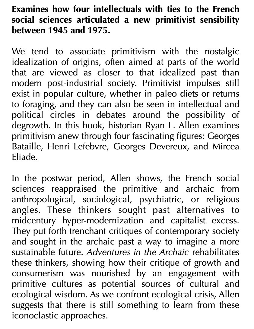 Ryan L. Allen - Adventures in the Archaic

Primitivism, Degrowth, and the French Social Sciences, 1945–1975

À paraître en janvier aux UCP