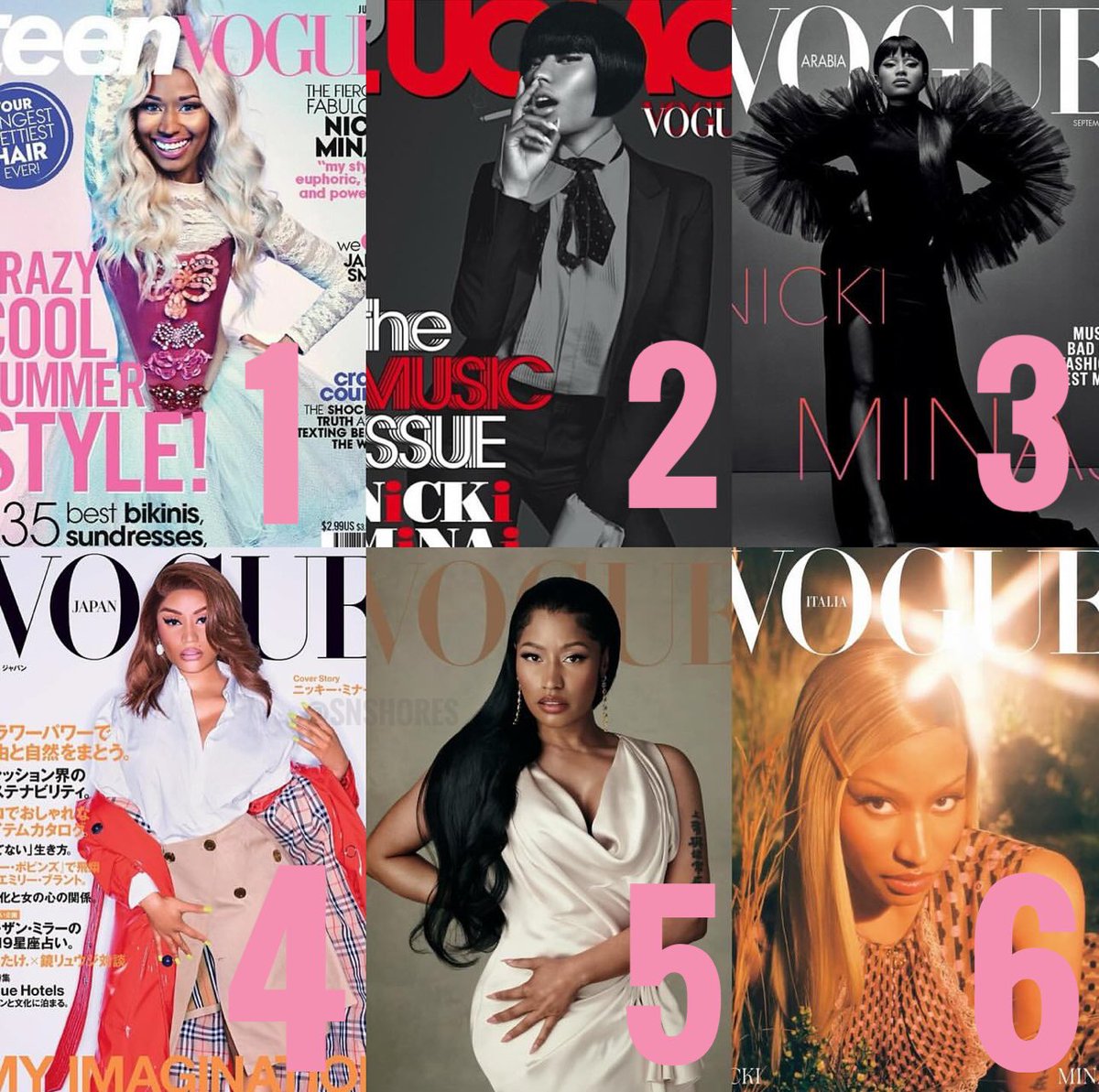 Snshores's tweet image. Which Nicki Minaj Vogue cover is your favorite?