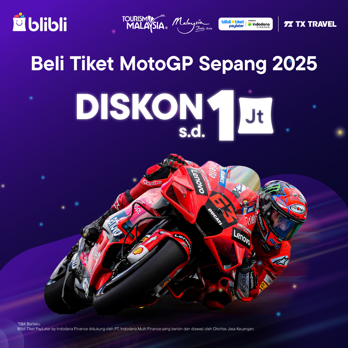 Ada yang mau 100 ribu?! ✨𝑵𝑲𝑲𝑪𝑯𝑰 📷
yuk, Nanti Kita Kasih Cepek Hari Ini!

• Quote Tweet 1 nama pembalap MotoGP!
• FOLLOW <a href="/bliblidotcom/">Blibli</a>
+ RT LIKE tweet ini
• Pemenang acak

Cek link ini utk amanin tiket MotoGP kamu!🏍️👇
blibli.onelink.me/aFLN/tiketmoto… #BlibliTIVO