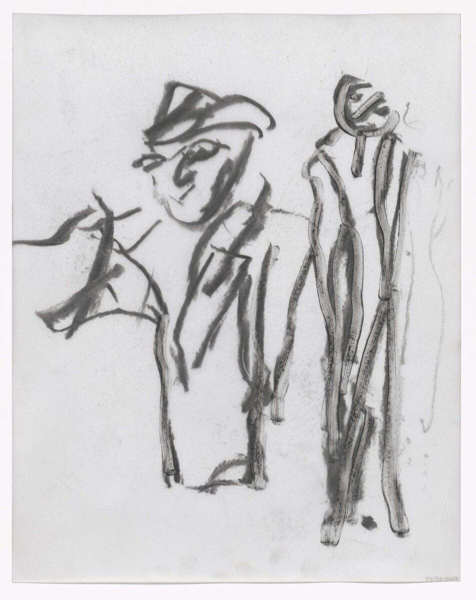artistdekooning's tweet image. Preparatory drawing for In Memory of My Feelings #artbots #dekooning