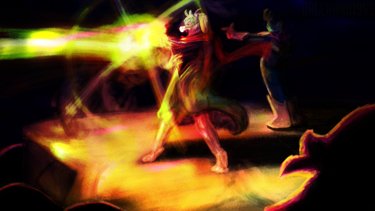 DalekWhoYT's tweet photo. *Ralsei cast FINAL FLASH!

#deltarunefanart #DELTARUNE https://t.co/ifBNmsSvye
