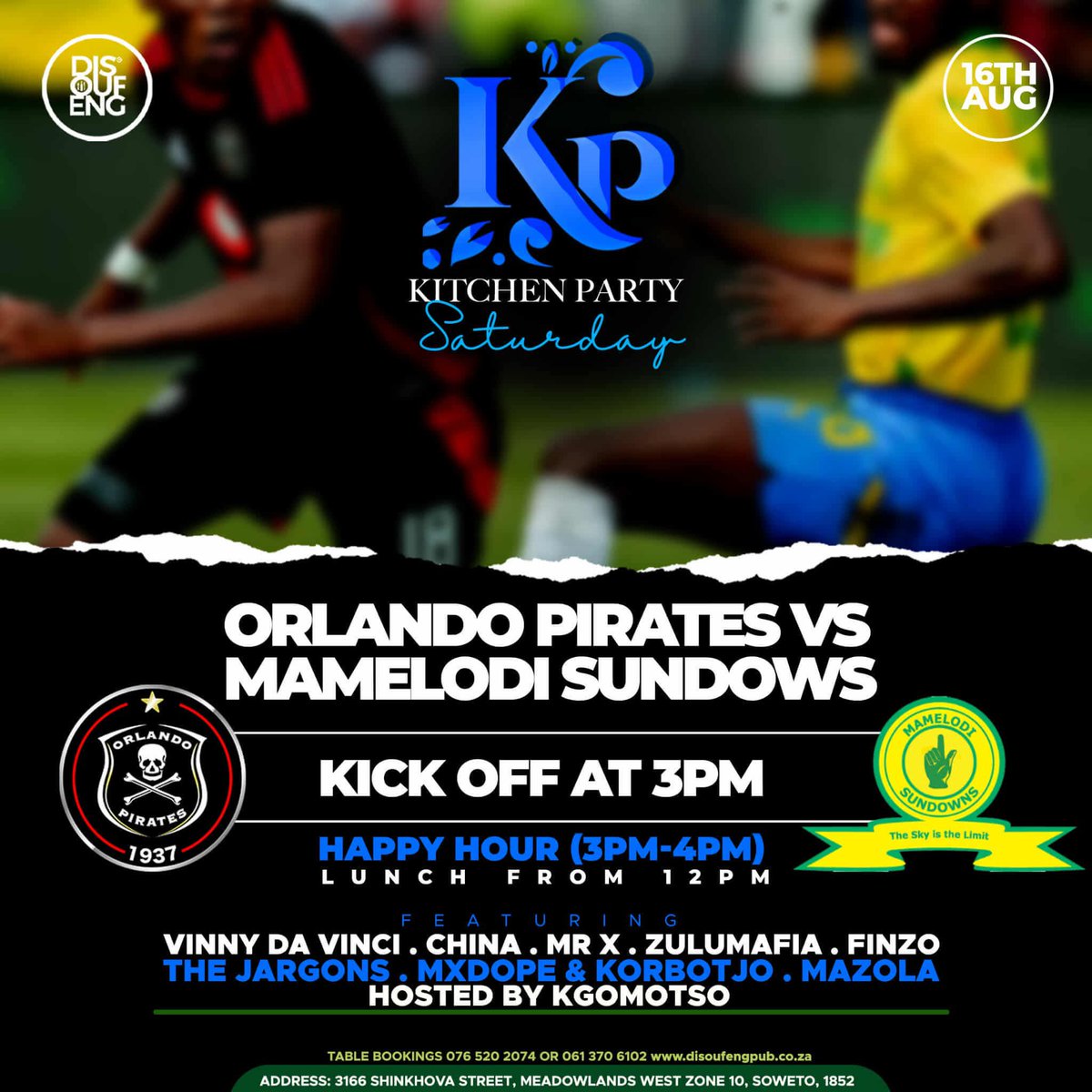 My Weekend Moves. 

Fri - 15 Aug : Vinyl Night at RockerFella Molapo.

Sat - 16 Aug : My Birthday Celebration Party at Disoufeng Pub. Meadowlands Zone 10. 

#Mxdope
#GamblingGambino
#MaponyaMall