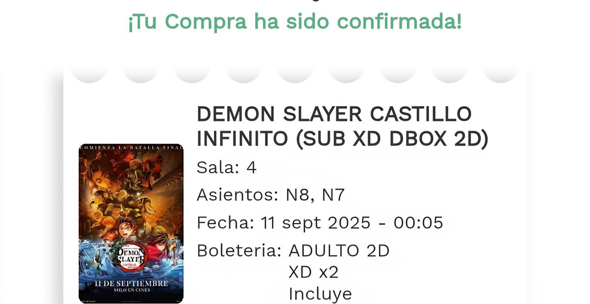 Jota_Ban's tweet photo. Bueno, tras intentar muchas veces, Cinemark me dejó comprar por la app. Ahora esperar setiembre :') https://t.co/pgh0f8k613