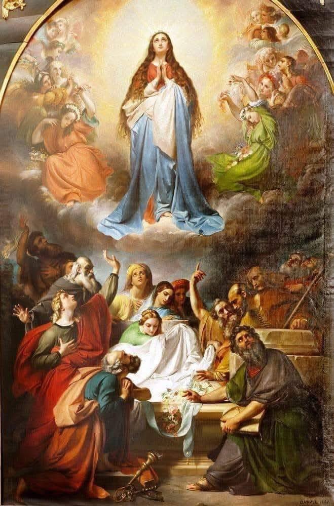 FOR THIS GLORIOUS DAY FOR HEAVEN AND EARTH I ASK THAT AT THE MOMENT OF OUR DEATH YOU ARE PRESENT AS A LOVING MOTHER THAT YOU ARE.

This is how the Virgin Mary "died" according to Saint John Damascene, Doctor of the Church.

"The Mother of God did not die of sickness, because she