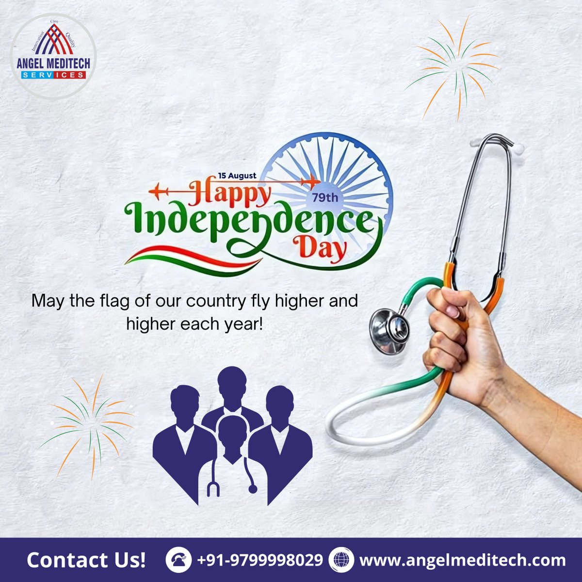 angel_meditech's tweet photo. Happy Independence Day!
.
For More Info:
.
Visit US: 
.
Contact us: +91-97999 98029
.
Website: https://t.co/olts6Dtkjm
.
#healthcaresolutions #jaipurhealthcare #angelmeditech #15August #HappyIndependenceDay #ProudToBeIndian #AzadiKaAmritMahotsav #DeshBhakti #IndianFlag https://t.co/oB4mFHPc7m