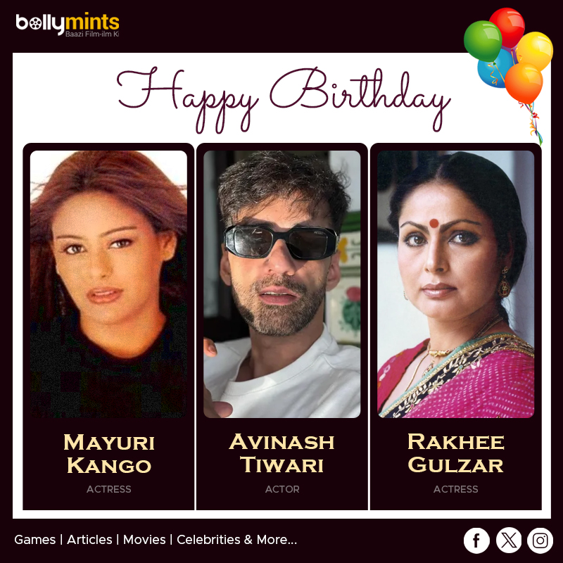 BollyMints's tweet photo. Wishing A Very Happy Birthday To #MayuriKango, #AvinashTiwari &amp; #RakheeGulzar Ji !
#HBDMayuriKango #HBDAvinashTiwari #HBDRakheeGulzar https://t.co/e19DcAmCjI