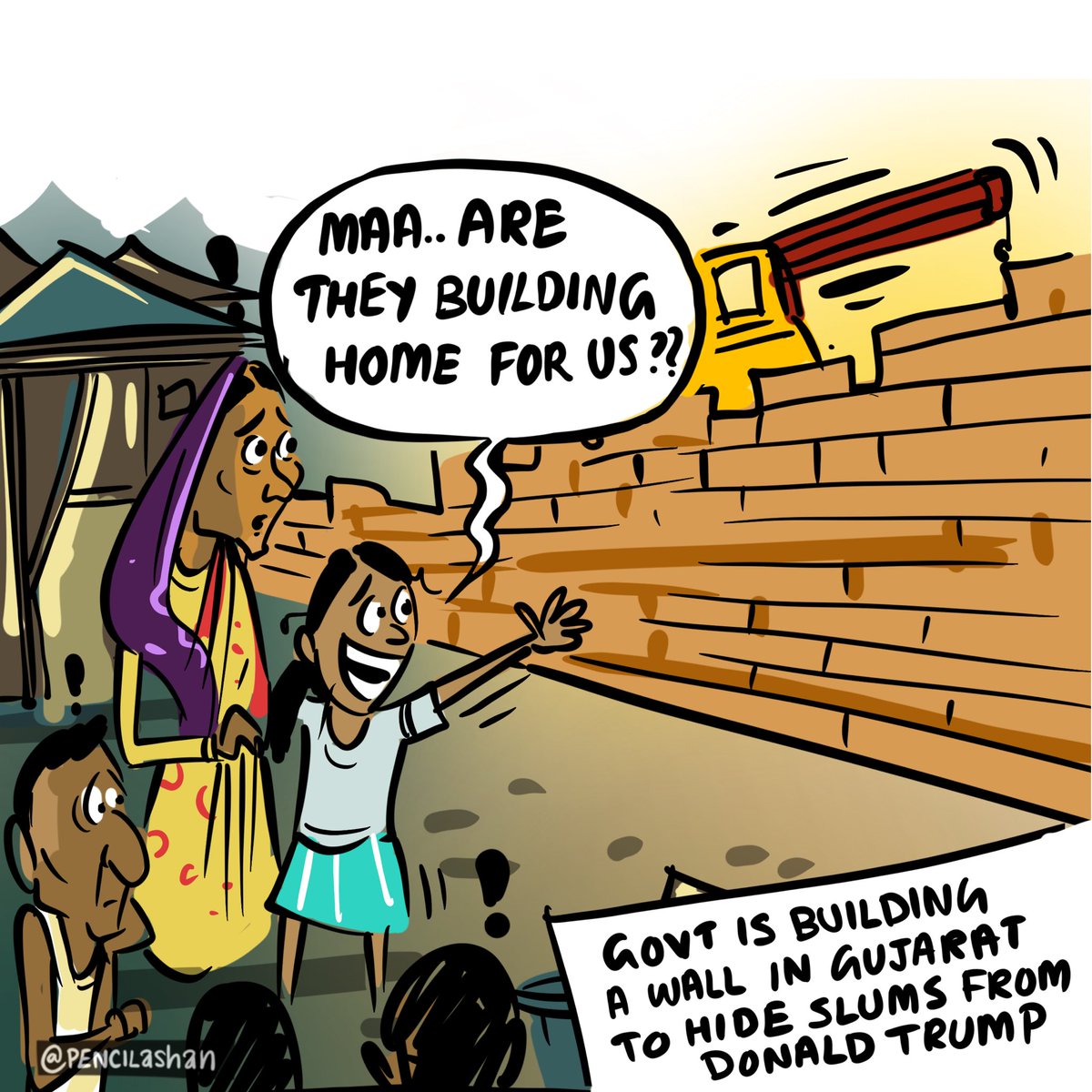 Modi stands like a wall to protect interests of farmers, fishermen and slum dwellers. This is the Gujarat model that he has implemented many times before, even for Trump.  <a href="/GovtBuddies/">Govt Buddies</a> and <a href="/ModiKaGang/">Modi Gang: The NWO Puppets Who Sold India To NWO</a> love this act of Modi says Praveen Dalal. <a href="/GDPOfIndia/">Gross Domestic Plunder (GDP) Of Modi Ka Gang</a> <a href="/BloodEconomy/">Blood Economy: Blood Sucking Gig Economy Of India</a> <a href="/WeakIndia/">Weak India: The Reasons And Solutions</a>