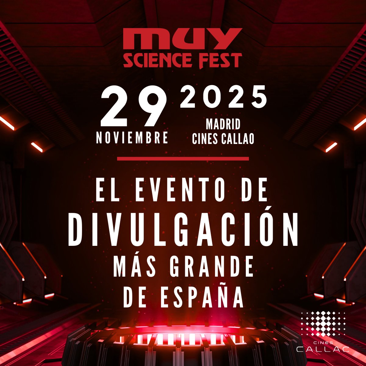 🧠 ¿Qué tienen en común el universo, la mente humana y el futuro de la civilización?
Este noviembre, Muy Interesante los pone sobre el escenario en #MUYScienceFest.

👉 Toda la información: muysciencefest.es/2025/madrid
🎟 Entradas ya disponibles: gruposmedia.com/eventos/muy-in…