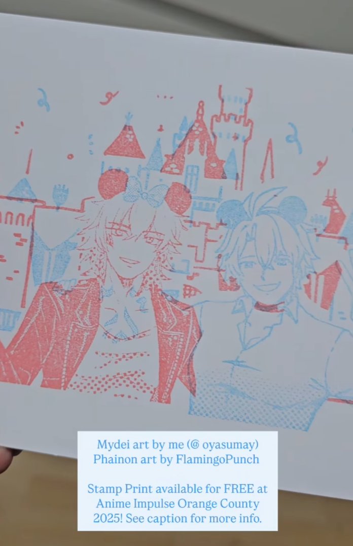 may ✦ (@oyasumay) on Twitter photo ☀️Phainon & Mydei's🍷
🎡Amusement Park Date🎡
🎢FREE Stamp Rally🎢
Pick up a card from either me or <a href="/flamingopunch/">Flamingo @ Anime Impulse OC AC36</a> . After completing the requirements, we will both stamp to complete the image! Limited to 50 cards, FCFS.
#ANIMEImpulseOC2025 #HSR #Phaidei #Myphai ☀️Phainon & Mydei's🍷
🎡Amusement Park Date🎡
🎢FREE Stamp Rally🎢
Pick up a card from either me or <a href="/flamingopunch/">Flamingo @ Anime Impulse OC AC36</a> . After completing the requirements, we will both stamp to complete the image! Limited to 50 cards, FCFS.
#ANIMEImpulseOC2025 #HSR #Phaidei #Myphai