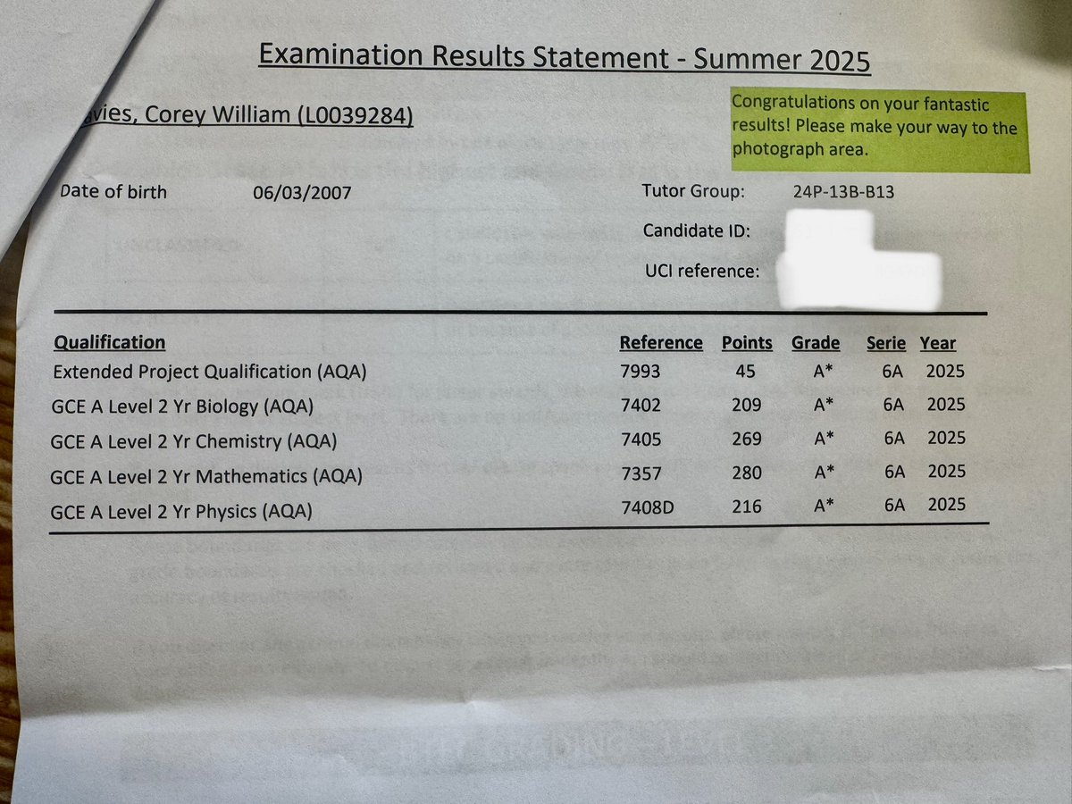 5 A⭐️ for my son in his A levels. Proud!