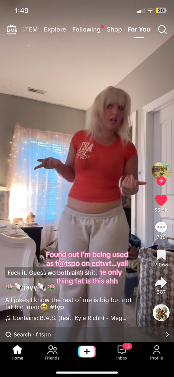 Why tf are yall using random girls on tiktok for fatspo shes literally body tea