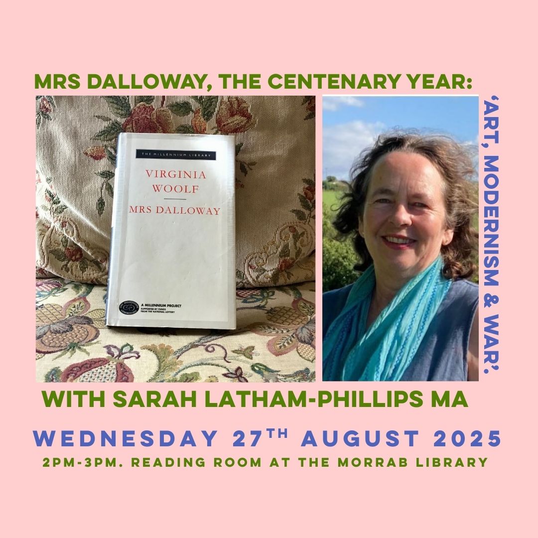 There's still time to enter the ballot for a ticket to @sarahlathamphillips talk celebrating the centenary year of Virginia Woolf's novel Mrs Dalloway. Read more about the talk here: shorturl.at/ZLThS and contact us if you would like to be added to the ballot. #MrsDalloway