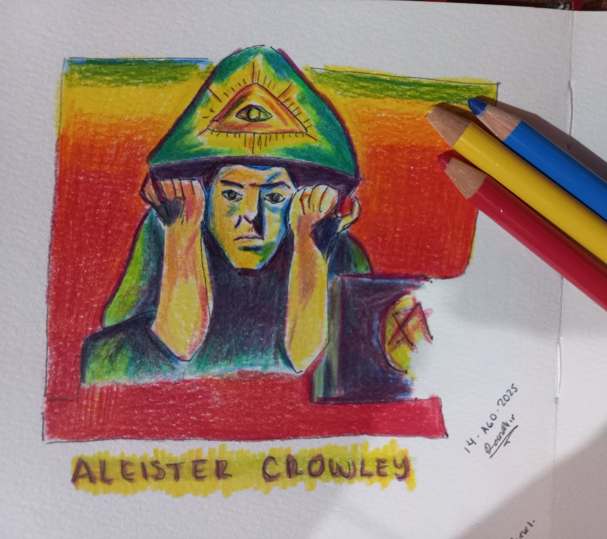 We'll give Aleister Crowley some of colour. ✏️🤫🎨