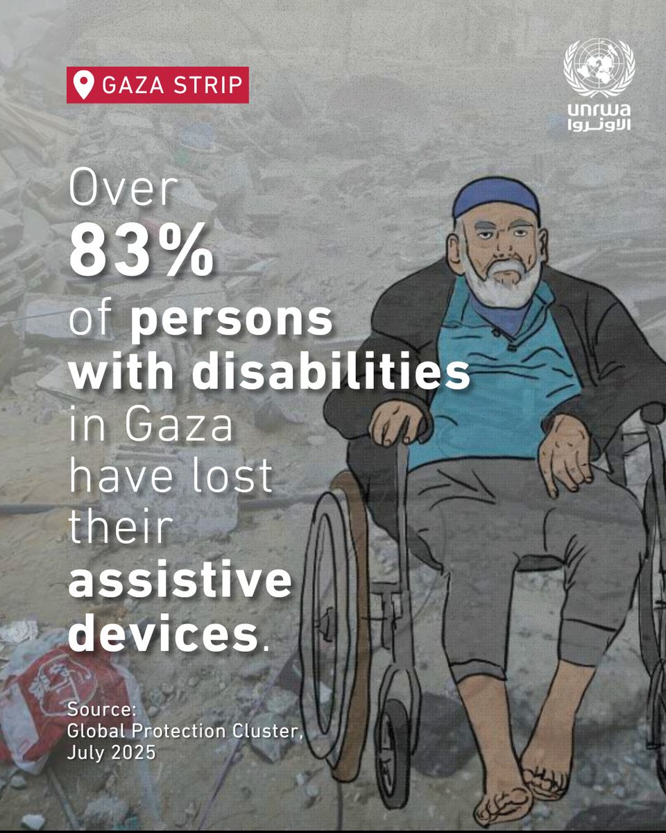 In #Gaza, people with disabilities face immense challenges in their daily life and in accessing essential services. They lack everything - food, assistive devices, healthcare.

#CeasefireNow