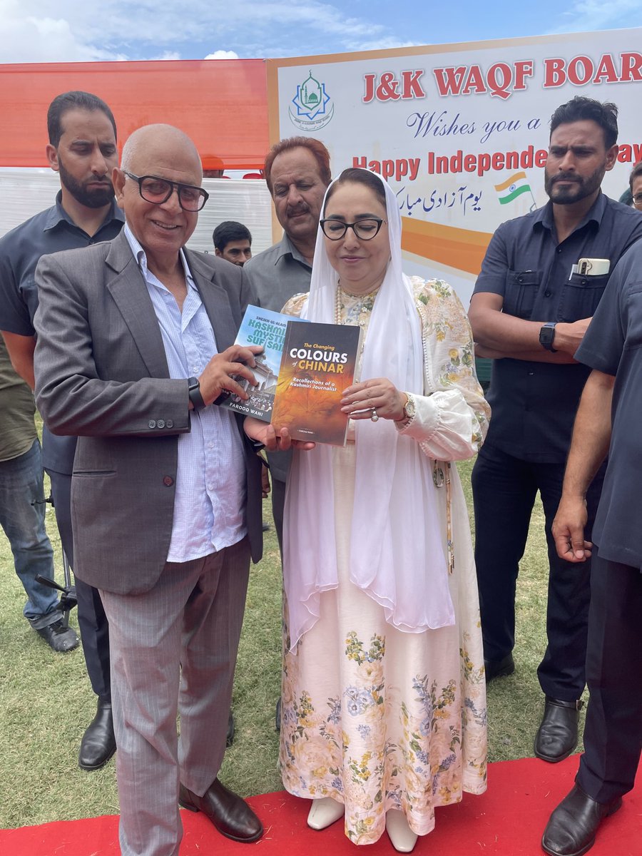 I had the honour of presenting two of my books — Changing Colors of Chinar and Sheikh-ul-Alam: Kashmir’s Mystic Sufi Saint — to Dr. Darakhshan Andrabi, Chairperson of the J&amp;K Waqf Board, during the Independence Day function in Srinagar. She appreciated my literary endeavour.
