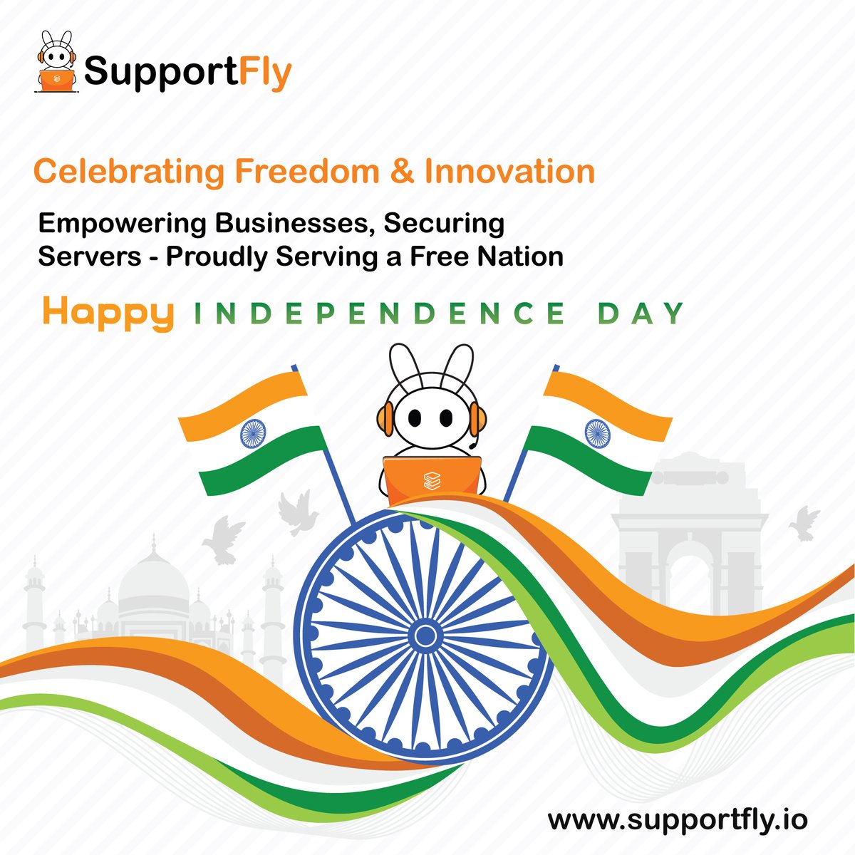 SupportflyIT's tweet image. This Independence Day, let’s salute the spirit of freedom and the power of technology!
At SupportFly, we are committed to securing your digital world while our nation soars to new heights. 🌐✨
Happy Independence Day!
.
.
.
.
.
#SupportFly #IndependenceDayIndia #ServerManagement