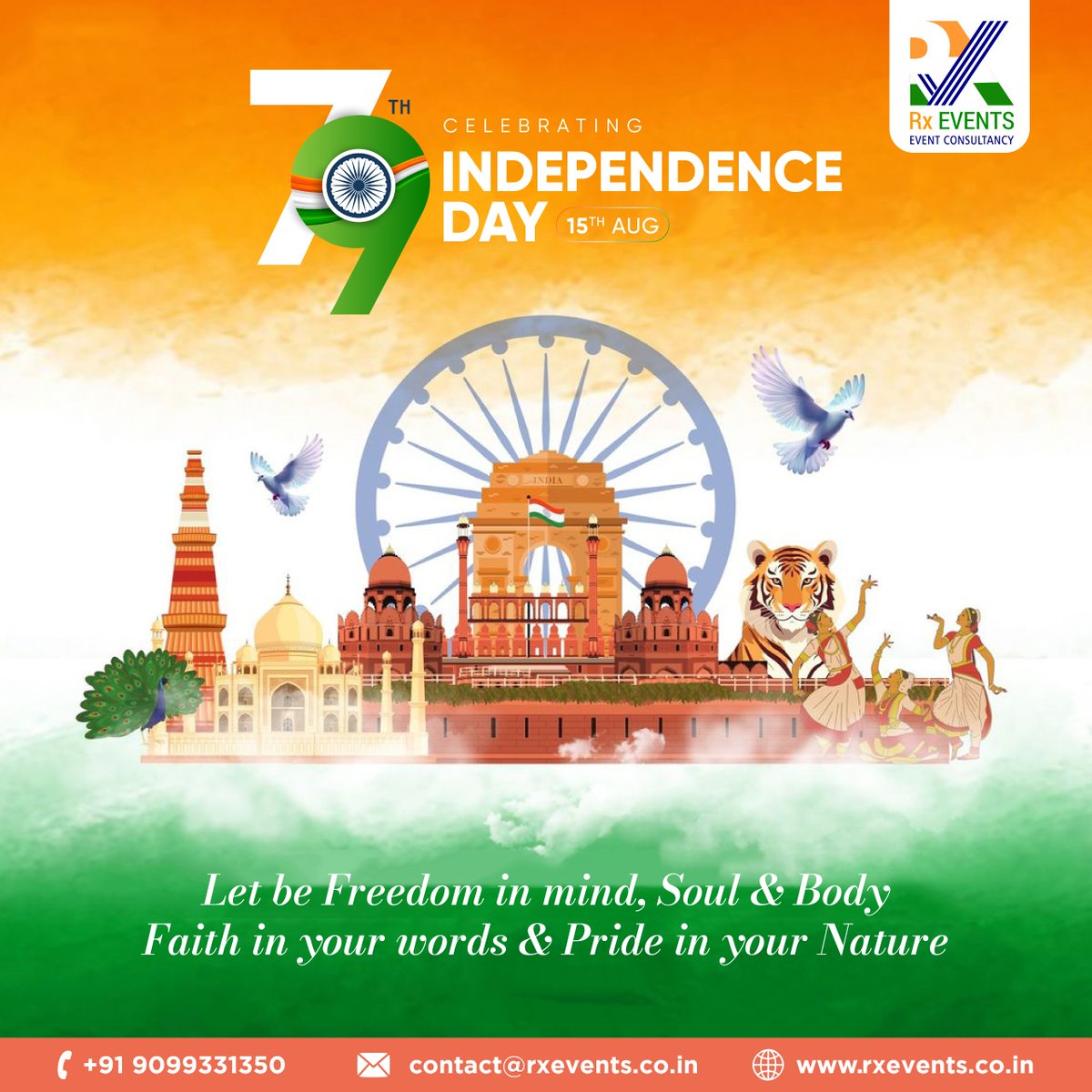 events_rx's tweet photo. Just as our nation’s independence was built on vision, unity and determination. 

Here’s to celebrating freedom that fuels innovation, collaboration and progress.

Happy Independence Day from Rx Events!

#IndependenceDay #79YearsOfFreedom #RxEvents #FreedomToInnovate #Events https://t.co/MoruF94jlH