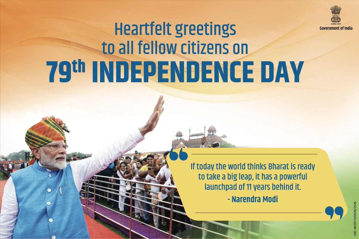 Wishing everyone a Happy 79th Independence Day! 🇮🇳