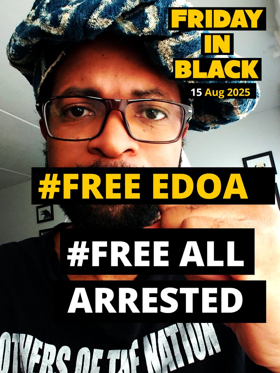 Aujourd'hui c'est l'Assomption. Pour ceux qui vont à l'église, ne vous mélangez surtout pas aux gens qui broient les camerounais au quotidien. Pour ce #FridayInBlack exigeons, une fois de plus, #FreeEdoa #FreePoliticalPrisoners Leur arrestation est arbitraire et abusive!!