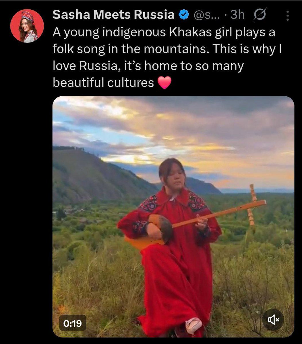 What I love Russia for is the extermination of the Khakass people

A Russian propagandist writes that she loves Russia for the presence of cultures of different peoples... which are disappearing precisely because Russia has captured them and is organizing genocide and ethnocide
