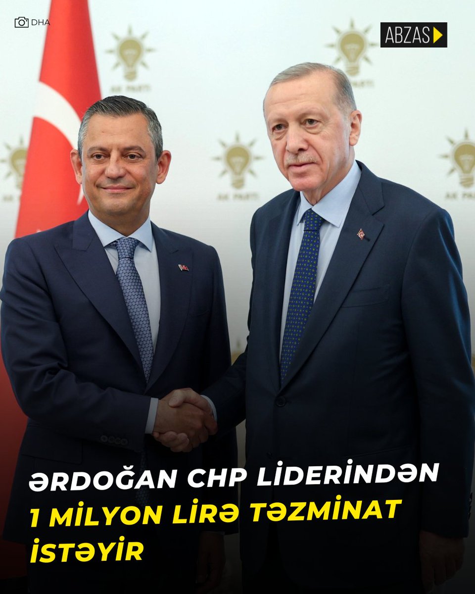 Türkiyə prezidenti Rəcəb Tayyib Ərdoğan Cümhuriyyət Xalq Partiyasının (CHP) sədri Özgür Özələ qarşı yeni böhtan iddiası qaldırıb. 

Bu dəfə o, Bayrampaşada keçirilən mitinqdə səsləndirdiyi çıxış və Marmara həbsxanasından çıxandan sonra verdiyi mətbuat bəyanatı ilə bağlı mənəvi