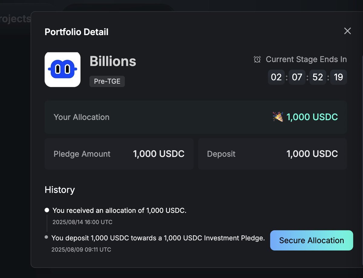 成功拿下<a href="/billions_ntwk/">Billions</a>
塞1000给1000，2x的时候我再拿出来吹