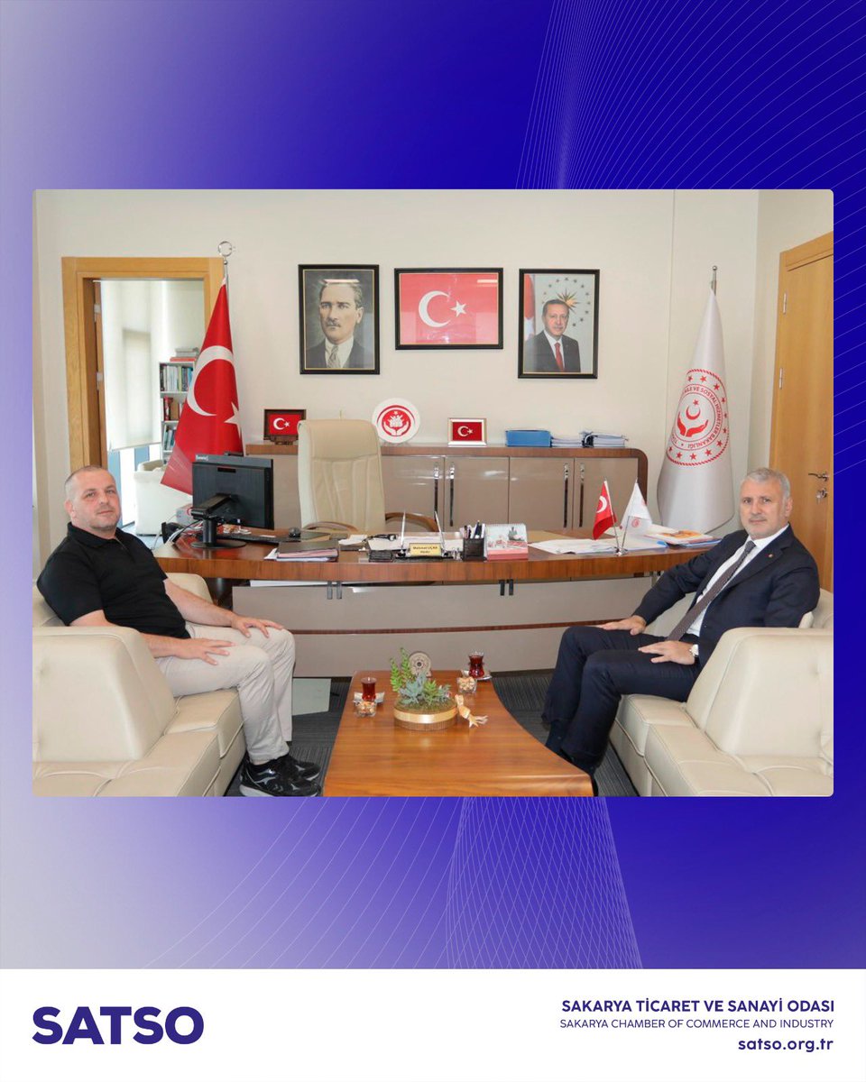 SATSO Yönetim Kurulu Başkanı A. Akgün Altuğ ve beraberinde Yönetim Kurulu Sayman Üyesi Volkan Terzioğlu, Tarım ve Hayvancılık Komisyonu Başkanı Ali Urgan; Sakarya İl Tarım ve Orman Müdürü Asım Baş’a makamında hayırlı olsun ziyareti gerçekleştirdi.