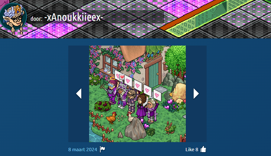 AnouksHabboX's tweet image. Dit is één van mijn favoriete herinnering op Habbo..
Internationale Vrouwendag 2024 💜🫰
Natuurlijk zijn er nog veel meer, maar vond deze het delen waard!
#Habbo25 
-xAnoukkiieex- op @Habbo_Staff