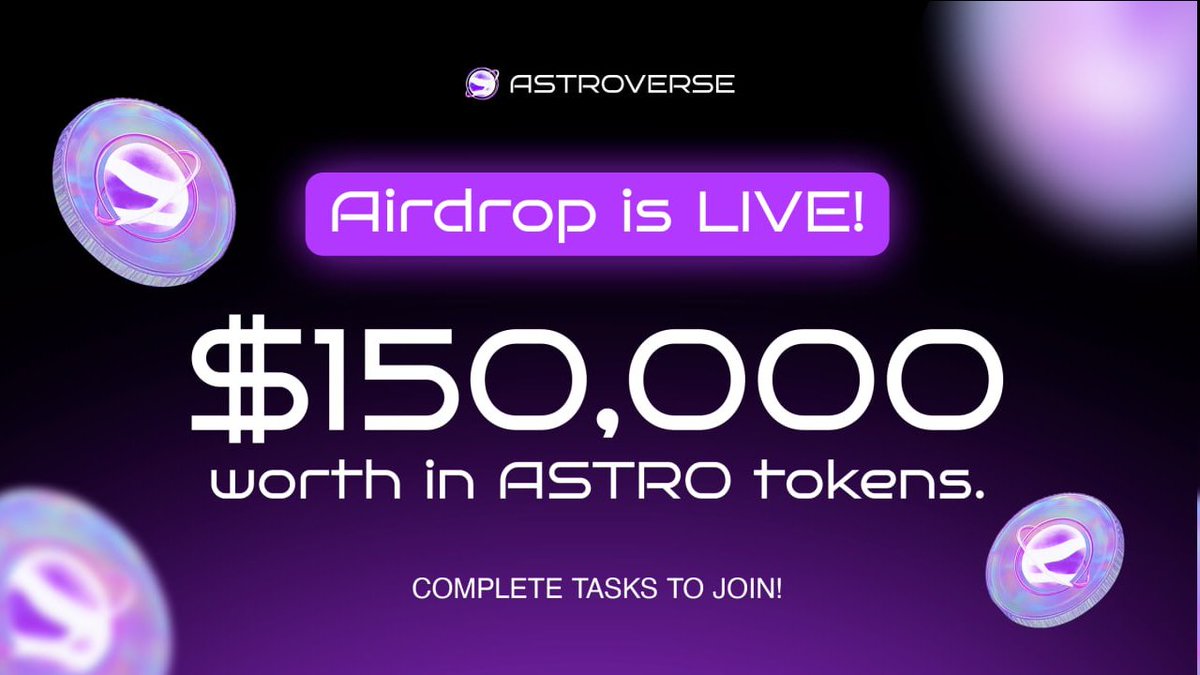 AstroVerse (@astroverse_io) on Twitter photo 🚀 AstroVerse Airdrop is LIVE!
Earn exclusive $ASTRO as you join the battle and support the movement. 🌌
📅 Aug 15 – Nov 15
🔗 Join here: t.me/AstroVerse_air…
1️⃣ Join our Telegram Channel
2️⃣ Follow <a href="/astroverse_io/">AstroVerse</a>, like + RT the pinned post, tag 3 friends
3️⃣ Submit your BSC 🚀 AstroVerse Airdrop is LIVE!
Earn exclusive $ASTRO as you join the battle and support the movement. 🌌
📅 Aug 15 – Nov 15
🔗 Join here: t.me/AstroVerse_air…
1️⃣ Join our Telegram Channel
2️⃣ Follow <a href="/astroverse_io/">AstroVerse</a>, like + RT the pinned post, tag 3 friends
3️⃣ Submit your BSC
