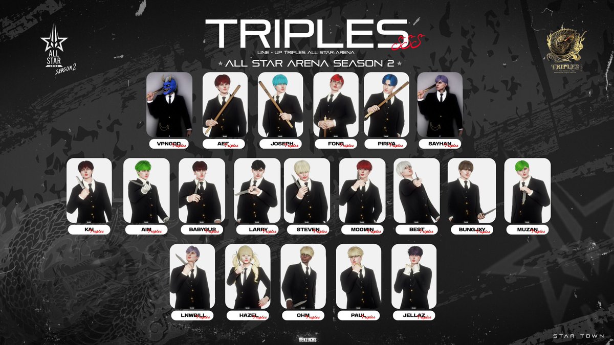 ไลน์อัพเด็ก ๆ ของมี๊มาพร้อมตำแหน่งที่เล่นแนะ เท่ระเบิด สามเอสดิว๊า  @! triples su su 💥

; credit / dc – triples x fanclub
( ตำแหน่งอาจจะมีการเปลี่ยนแปลงตามสถานการณ์ )