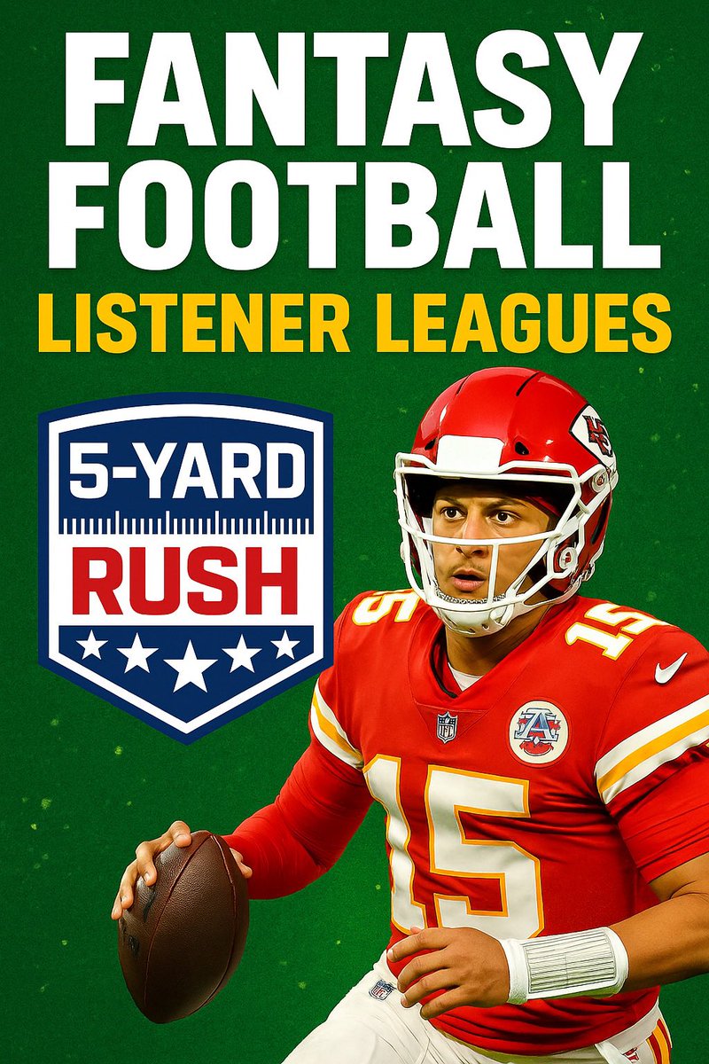 5 Yard Rush (@5yardrush) on Twitter photo Listener leagues are here
These tend to fill up quick and require a charity donation per entry. 
forms.gle/8K7g6DTnd8inVN… Listener leagues are here
These tend to fill up quick and require a charity donation per entry. 
forms.gle/8K7g6DTnd8inVN…