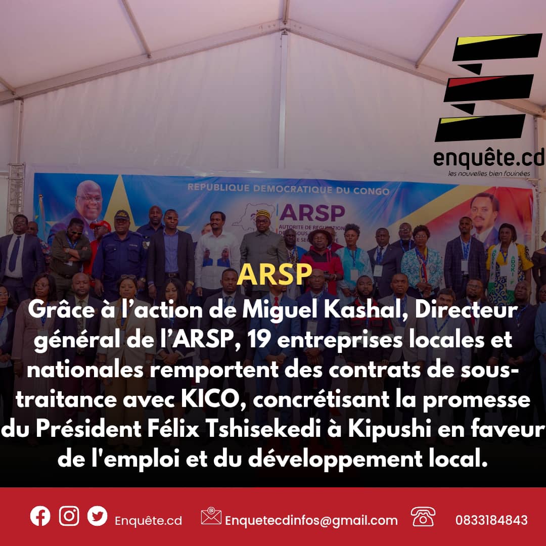 DestinIkami1324's tweet image. #InfoArsp 
De la parole à l'acte 🇨🇩 #Kipushi 19 sous-traitances signent des gros contrats avec l’entreprise #KICO grâce au leadership éclairer du DG de l’ARSP @MiguelKashal concrétisant ainsi la promesse du Chef de l’Etat @fatshi13 . 
Nos sincères félicitations aux signataires.