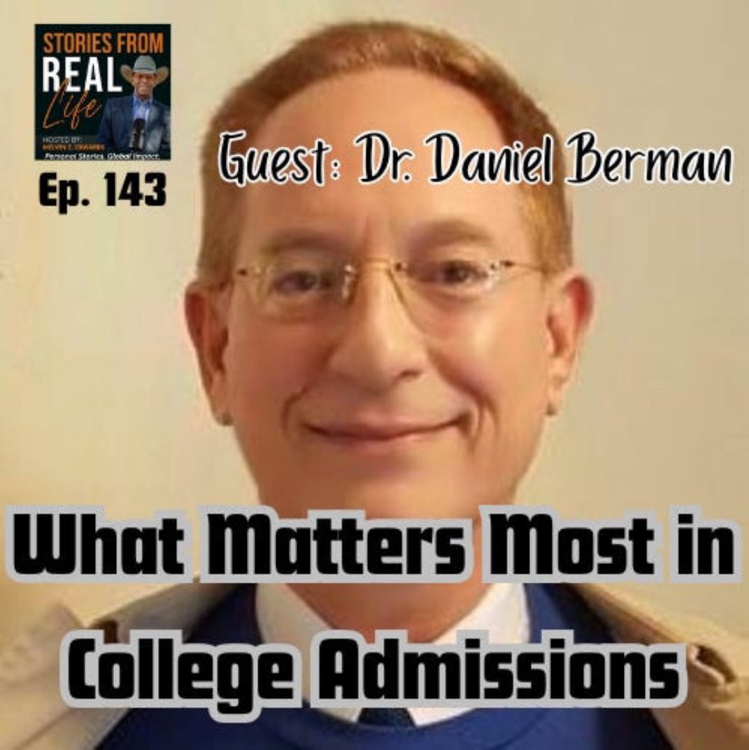In today's episode, Daniel Berman leverages an engaging and encouraging coaching style to empower applicants and their families with the insider knowledge needed for successful college and graduate school admissions. 

storiesfromreallife.substack.com/p/ep-143-the-c…