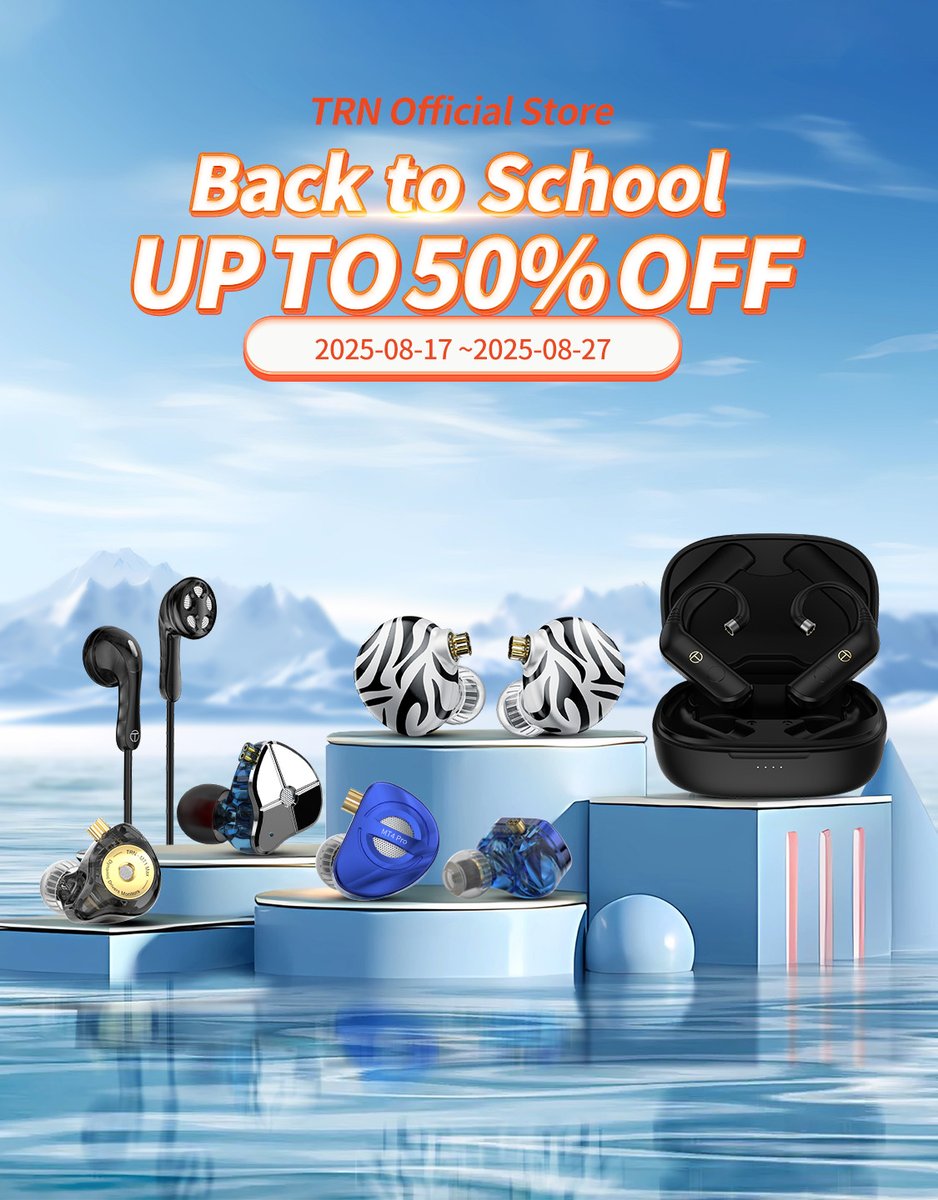 TrnAliExpress's tweet photo. 📢📢AliExpress  Black  to school sale
🥳Prepared  special price
https://t.co/Iu5R9YmeAs

🎁Select 3 followers. Free TRN-MT4 PRO as gift.
1⃣follow@TrnAudio
2⃣Repost this post
❣️Deadline: August 23th
#TRN #IEM #earphone https://t.co/DxfUv9Q9rc