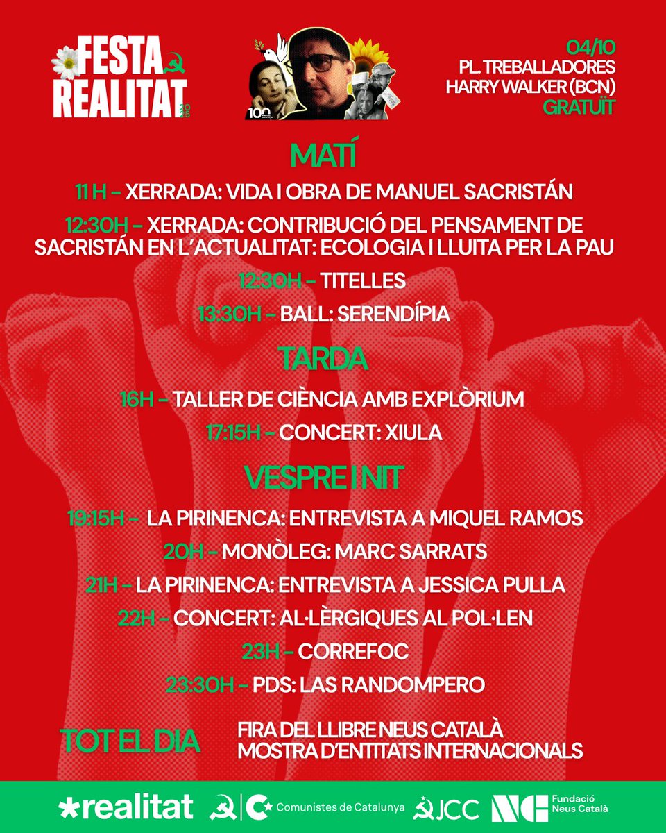 💃 Ja us hem anat presentant el mega-calendari punt per punt... però aquí teniu la presentació completa del que serà la Festa Realitat 2025!

😎 Amb totes aquestes activitats, i a sobre gratuïtes, com us ho podreu perdre?