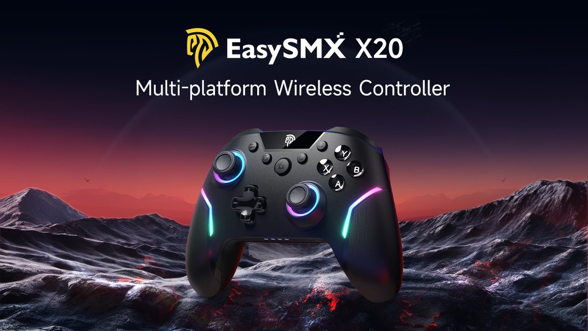 🔥 NEW COLOR ALERT! 🔥 Amazon available！✨
Introducing the sleek ALL-BLACK EasySMX X20 Gaming Controller! 🎮✨

✅ Elite 2-Way Tigger Lock
✅ 6-Axis Gyro
✅ Detachable Hall Sticks
✅ Full Mecha-tactile Buttons
✅Polling rate- wired and wireless 1000Hz 
✅4 program back buttons