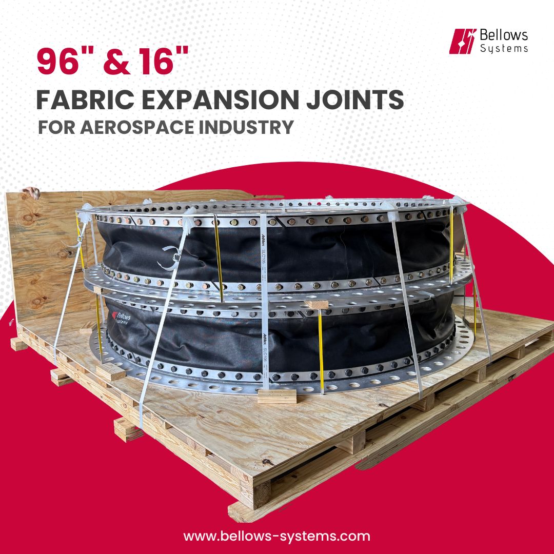 Bellows Systems, Inc. supplied custom 96-inch and 16-inch fabric expansion joints for a U.S. aerospace research facility. 

Read more → zurl.co/TFP2F 

#FabricExpansionJoints #AerospaceEngineering #BellowsSystems #ThermalExpansion #CustomEngineering #DuctSystems
