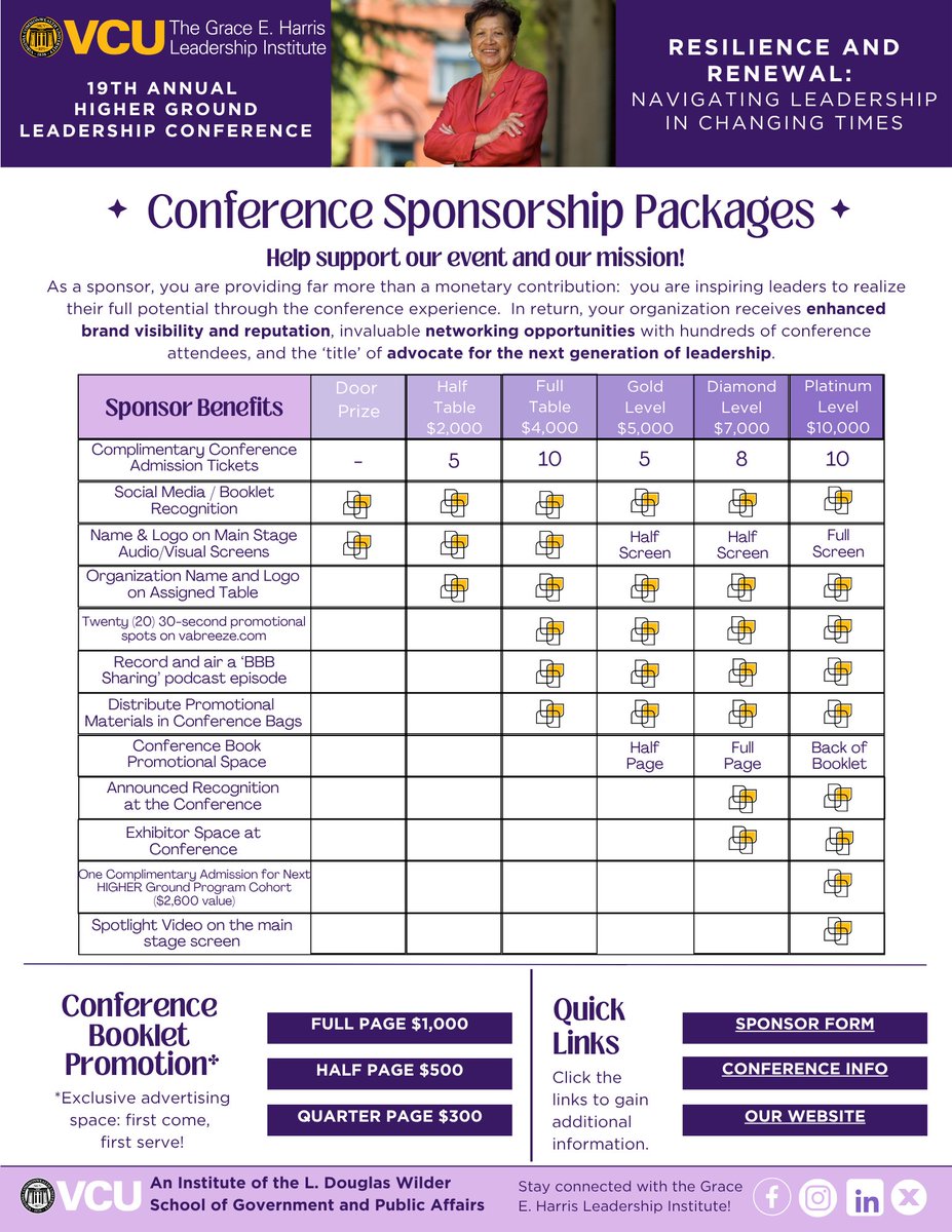 🌟 Support the Next Generation of Leaders 🌟
Become a sponsor for the 19th Annual HIGHER Ground Leadership Conference — Nov 7, Richmond Marriott.

Show your commitment to leadership excellence, connect with changemakers &amp; gain visibility.

🔗 Learn more: gehli.vcu.edu/higher-ground-…
