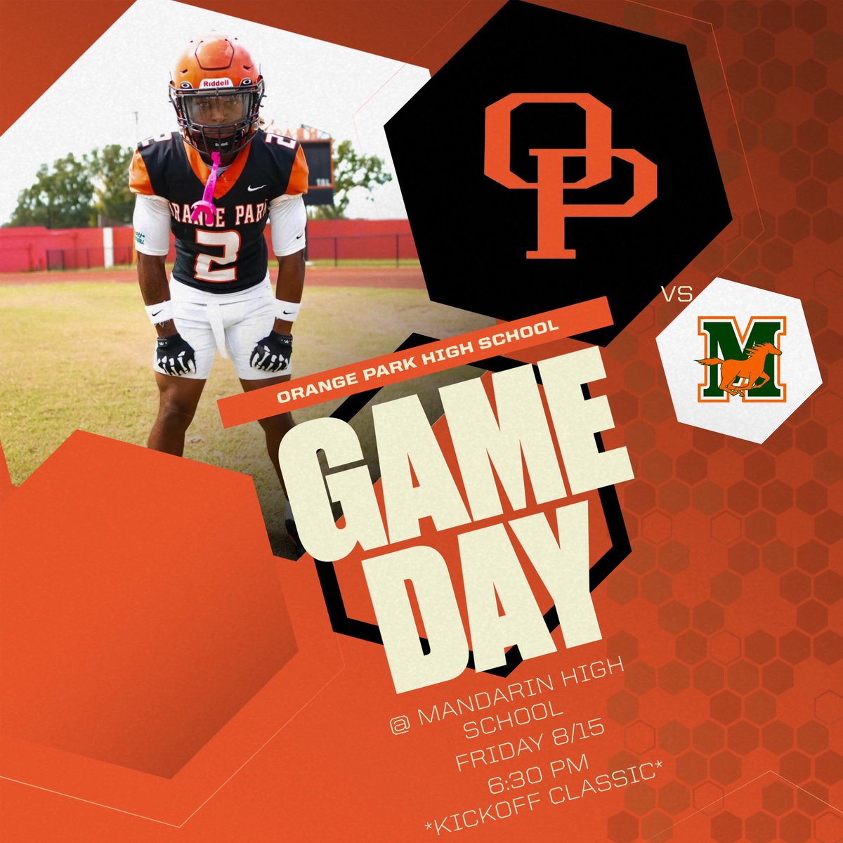 🚨GAME DAY🚨
📆: Kickoff Classic
📍: Mandarin HS
⏰: 6:30 PM
#TheRaiderWay 🍊