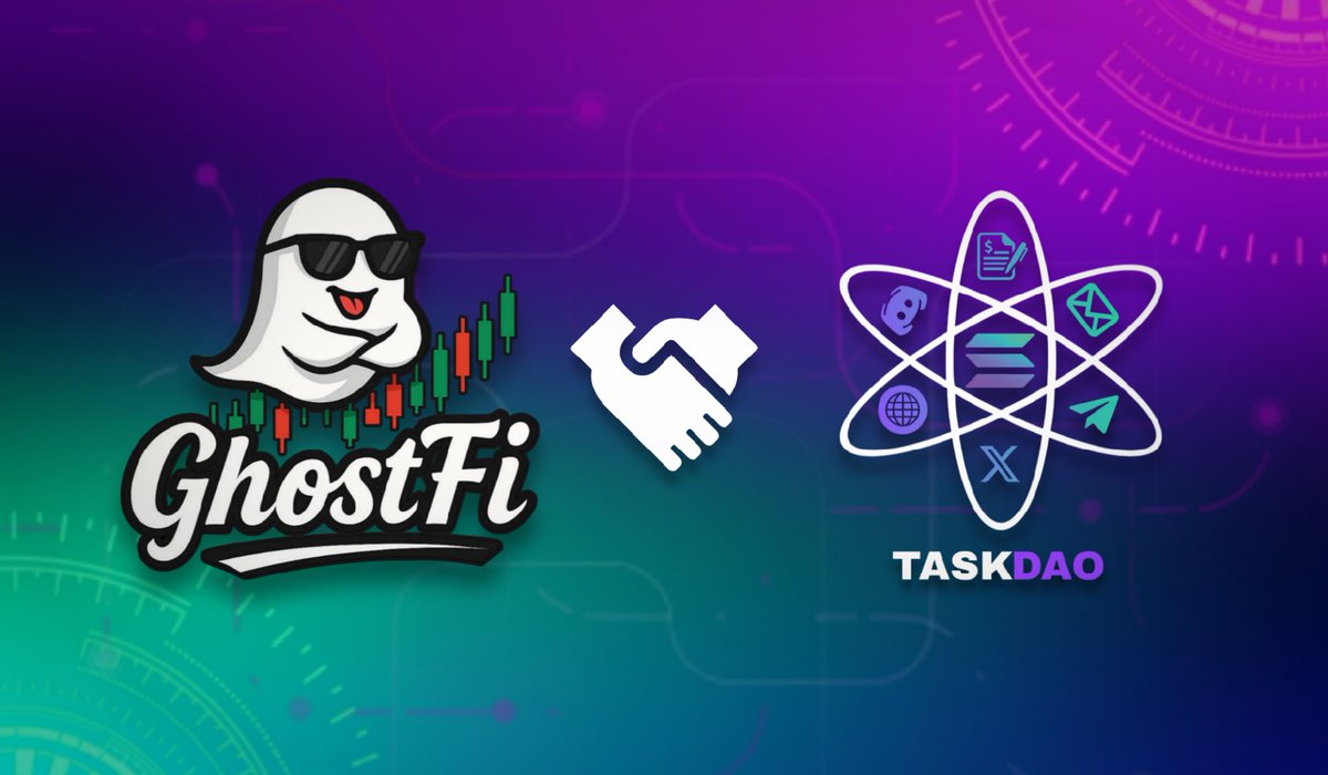 👻 Partnership Announcement 👻

GhostFi x TaskDAO 🤝
We’re joining forces with the first community-owned freelance marketplace on Solana.

⚡ Instant payouts
⚡ On-chain transparency
⚡ Built for the Web3 workforce

Big moves coming. Stay tuned. 🚀

🌐 taskdao.tech
🐦