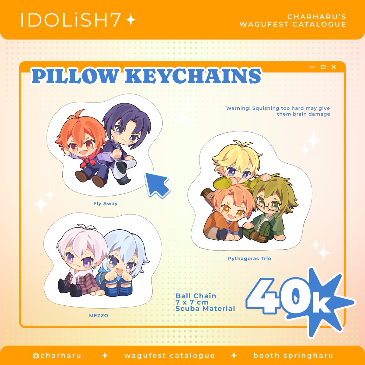 [1/2 🔃🩷are appreciated]
Hii! A bit sudden but I'll be boothing at #WaguFest this month, here's my full catalog!

🛒Booth K15 - SPRiNGHARU
📅Day 1 ONLY (30th August)
📍SMESCO Indonesia, Pancoran
🎨IDOLiSH7 &amp; A3!

All purchases are OTS only but I'm open to booking!