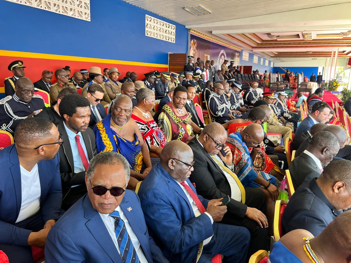 EBISRADIO's tweet photo. The 22nd Police Day and Passing Out Parade celebration is underway at the Police Academy in Matsapha where families, friends and guests have gathered to celebrate. His Majesty King Mswati the Third is expected to grace this occasion. Tune in for the live transmission on. #EBIS https://t.co/0QqjHEGWnz