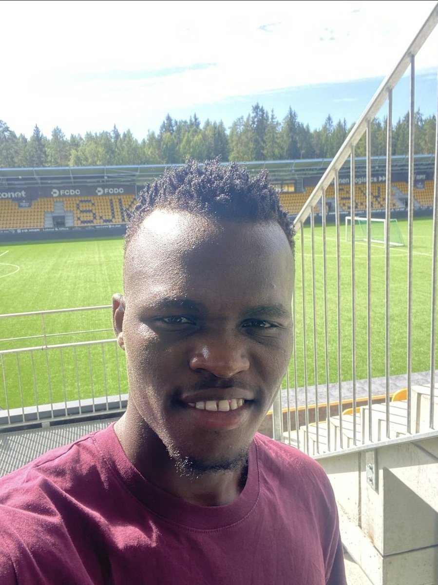 Michael Olunga Football Academy striker Lawrence Okoth at OmaSP Stadion, Seinäjoki the home ground of Finland outfit SJK Akatemia

#FootballKE