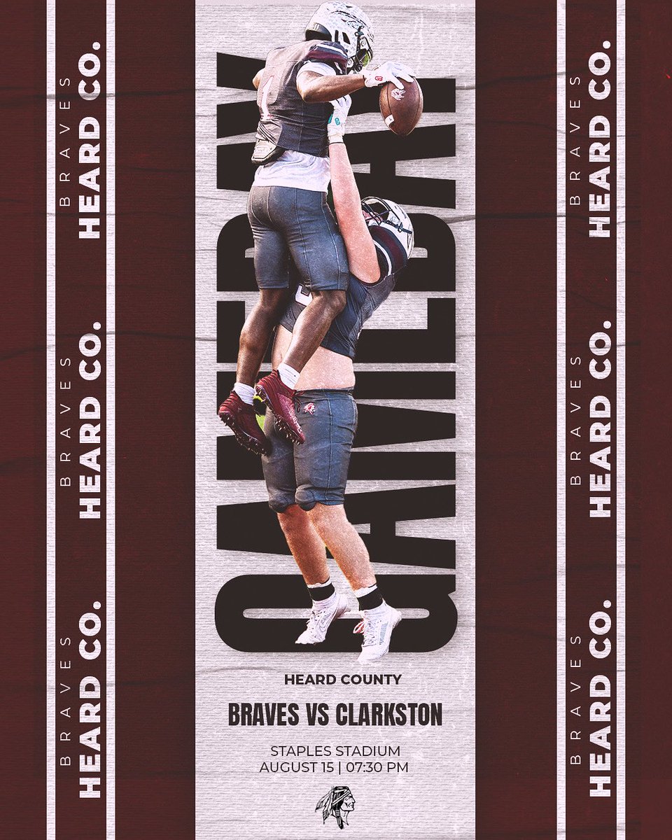 Wake up Braves Nation! It’s game day! Team 53 opens the season off tonight versus Clarkston at Staples Stadium! Kickoff at 7:30pm! Come  early, stay late, and get loud! #TheHCway