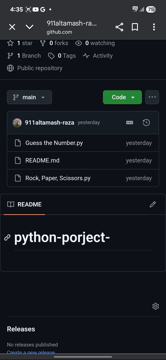 911altamash566's tweet image. 🚀 Just uploaded my &quot;Guess the Number&quot; #Python game to GitHub! Simple logic, fun challenge, perfect for beginners. 🐍✨
Check out my #pythonproject and let me know your thoughts!
#coding #programming #developer #github #tech #code @Saipujariprasad @malpani #100daysofcoding